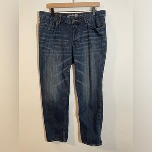 Eddie Bauer Boyfriend Fit Relaxed Leg Cropped Medium Wash Denim Jeans Size 12